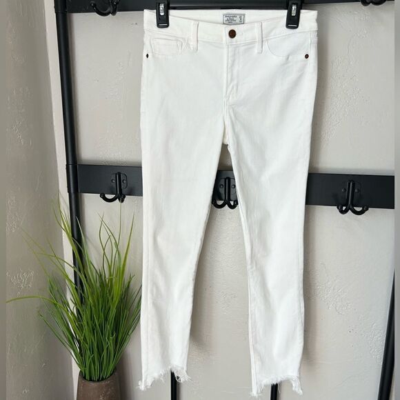 Abercrombie & Fitch Harper low rise ankle jeans white size 4/27 - Picture 3 of 16